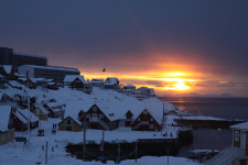<h5>Nuuk</h5><p>© Erik Rosing. Ved Kolonihavnen. En vinterdag</p>